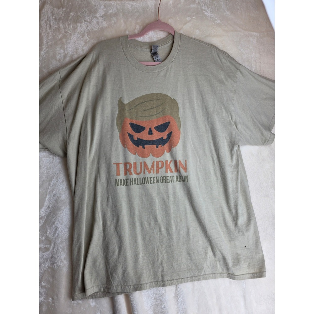 Trumpkin Make Halloween Great Again Graphic T Shirt Size 2XL Tan